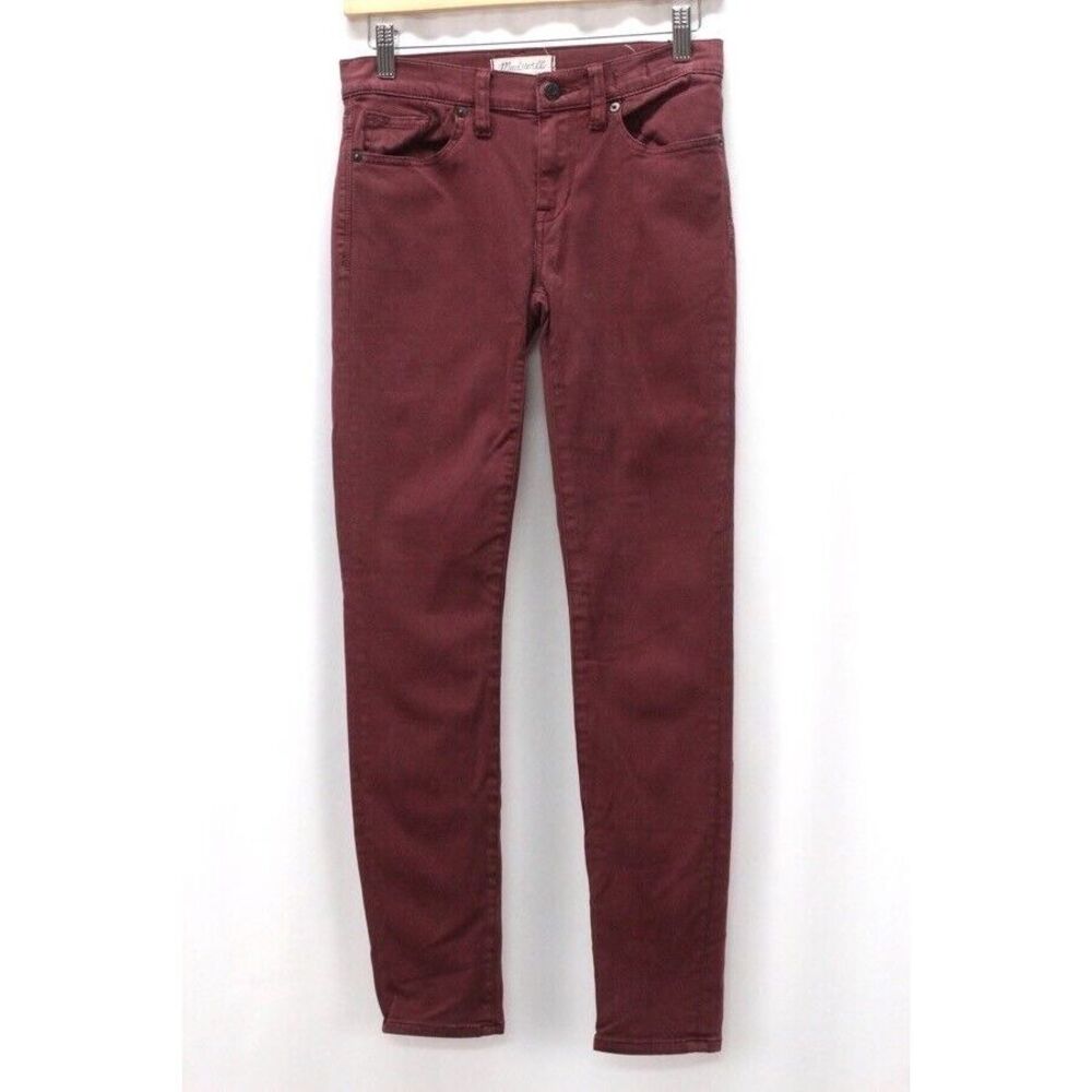 womens burgundy MADEWELL skinny jeans super soft stretch denim 25